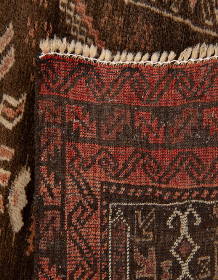 Detail image of  2' 5 x 4' 2  Hand Knotted Balouch Wool Rug