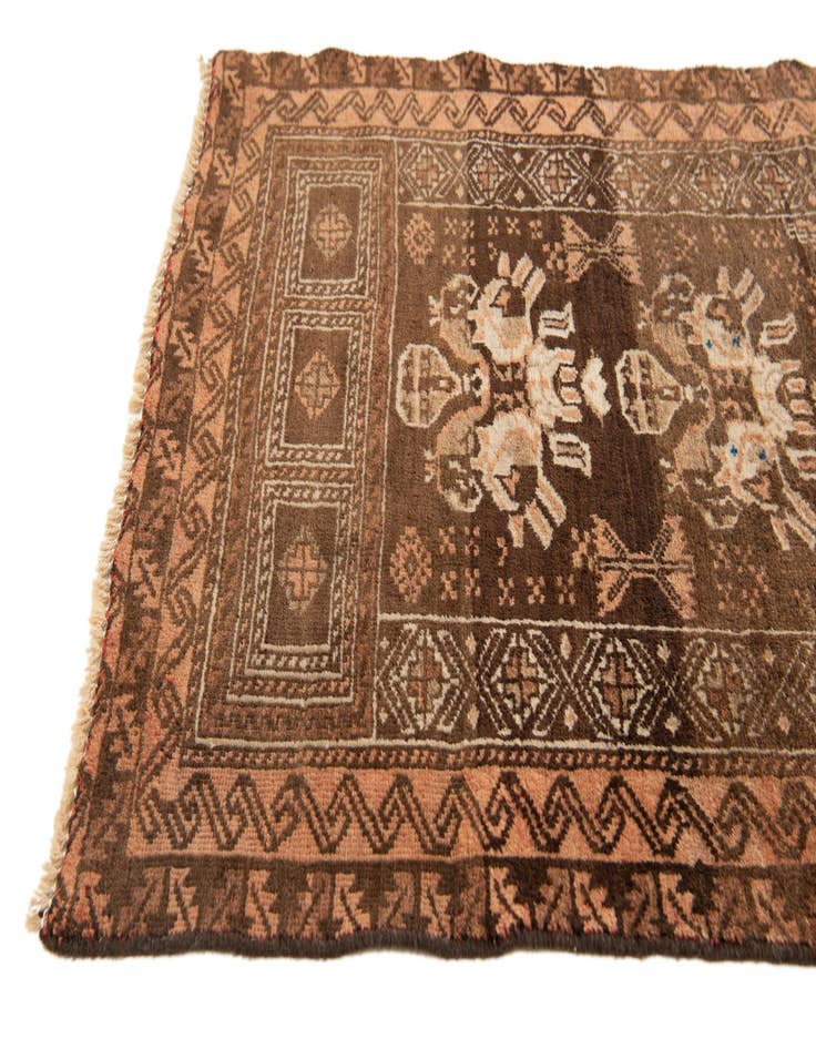 Detail image of  2' 5 x 4' 2  Hand Knotted Balouch Wool Rug