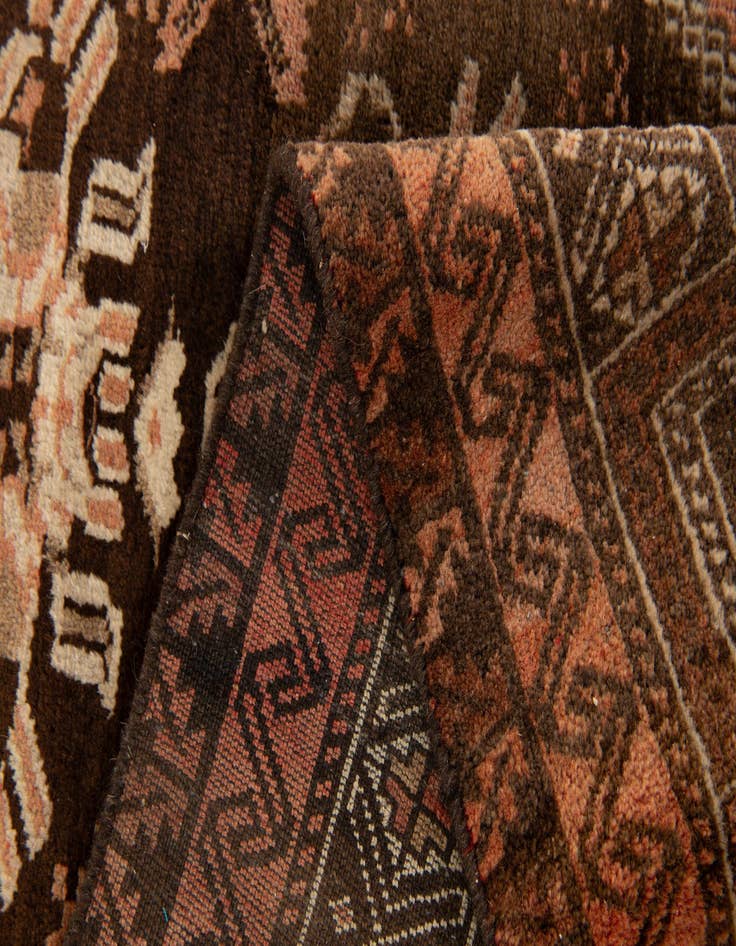 Detail image of  2' 5 x 4' 2  Hand Knotted Balouch Wool Rug