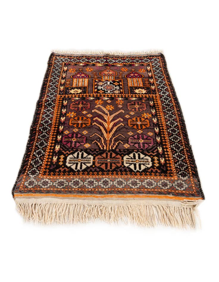 Detail image of  2' 8 x 3' 10  Hand Knotted Balouch Persian Wool Rug