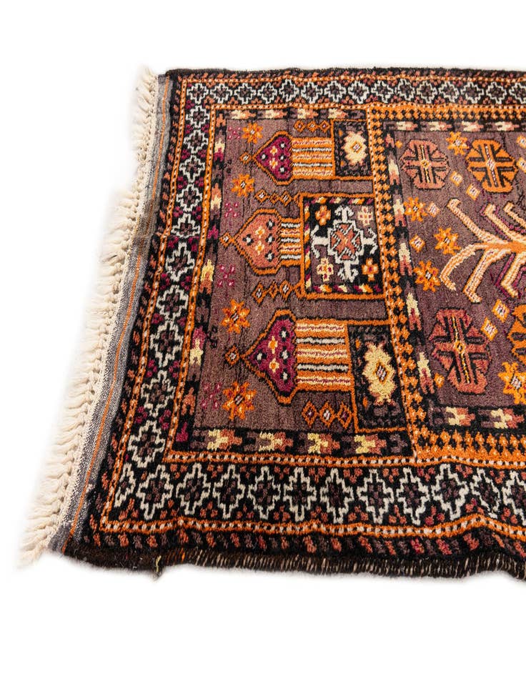 Detail image of  2' 8 x 3' 10  Hand Knotted Balouch Persian Wool Rug