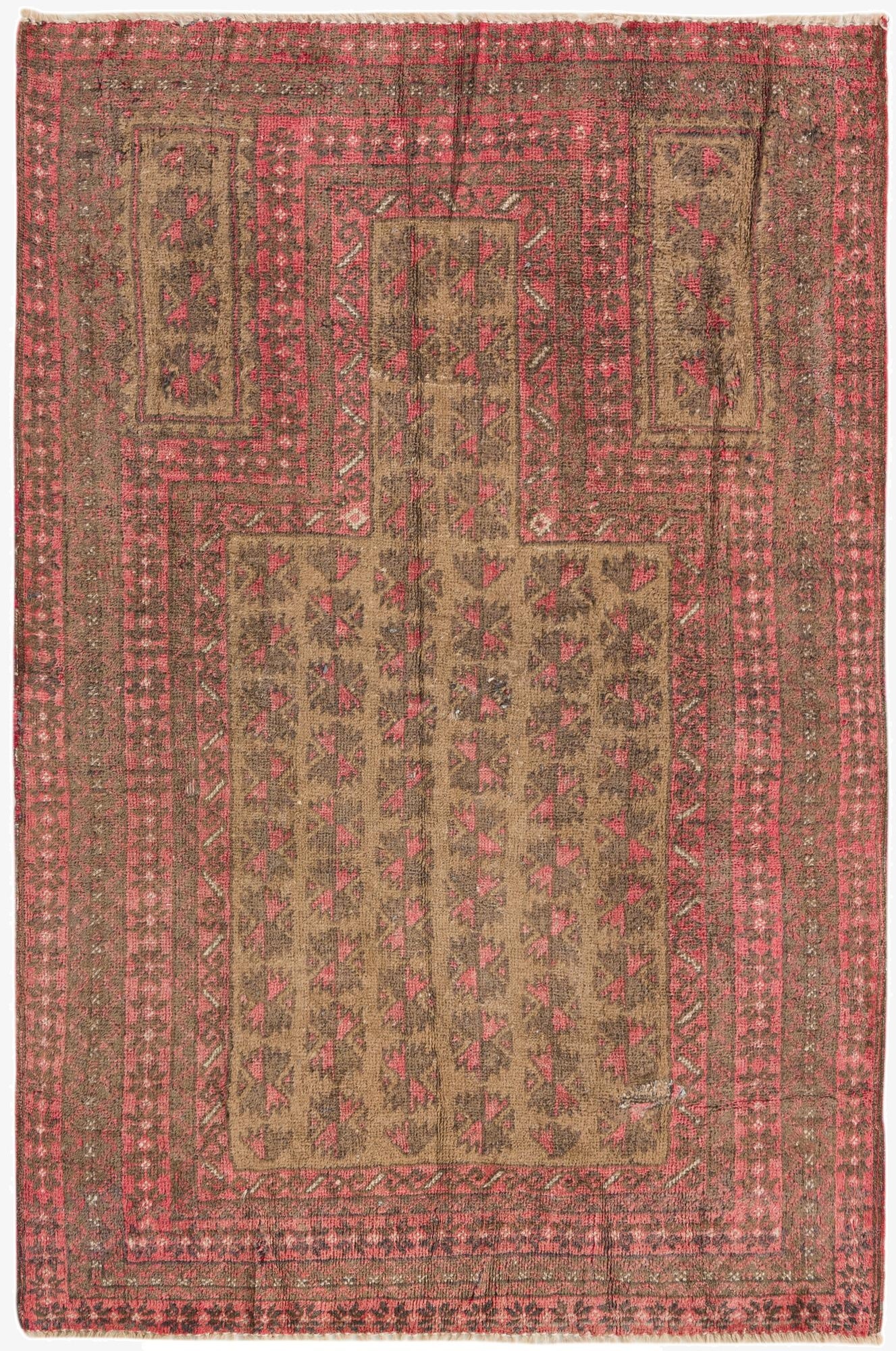  3' 1 x 4' 7  Hand Knotted Balouch Persian Wool Rug
