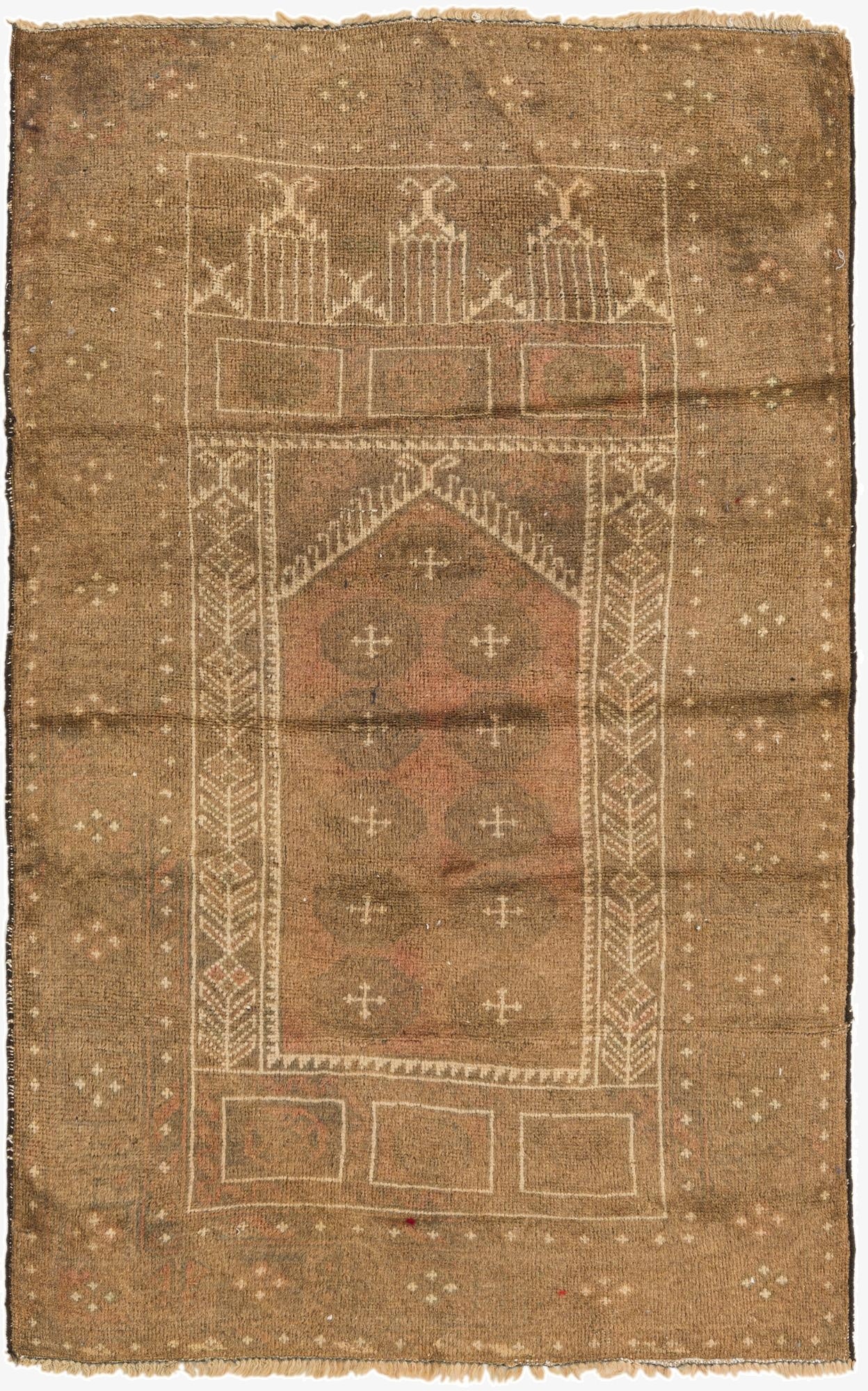  2' 10 x 4' 6  Hand Knotted Balouch Persian Wool Rug