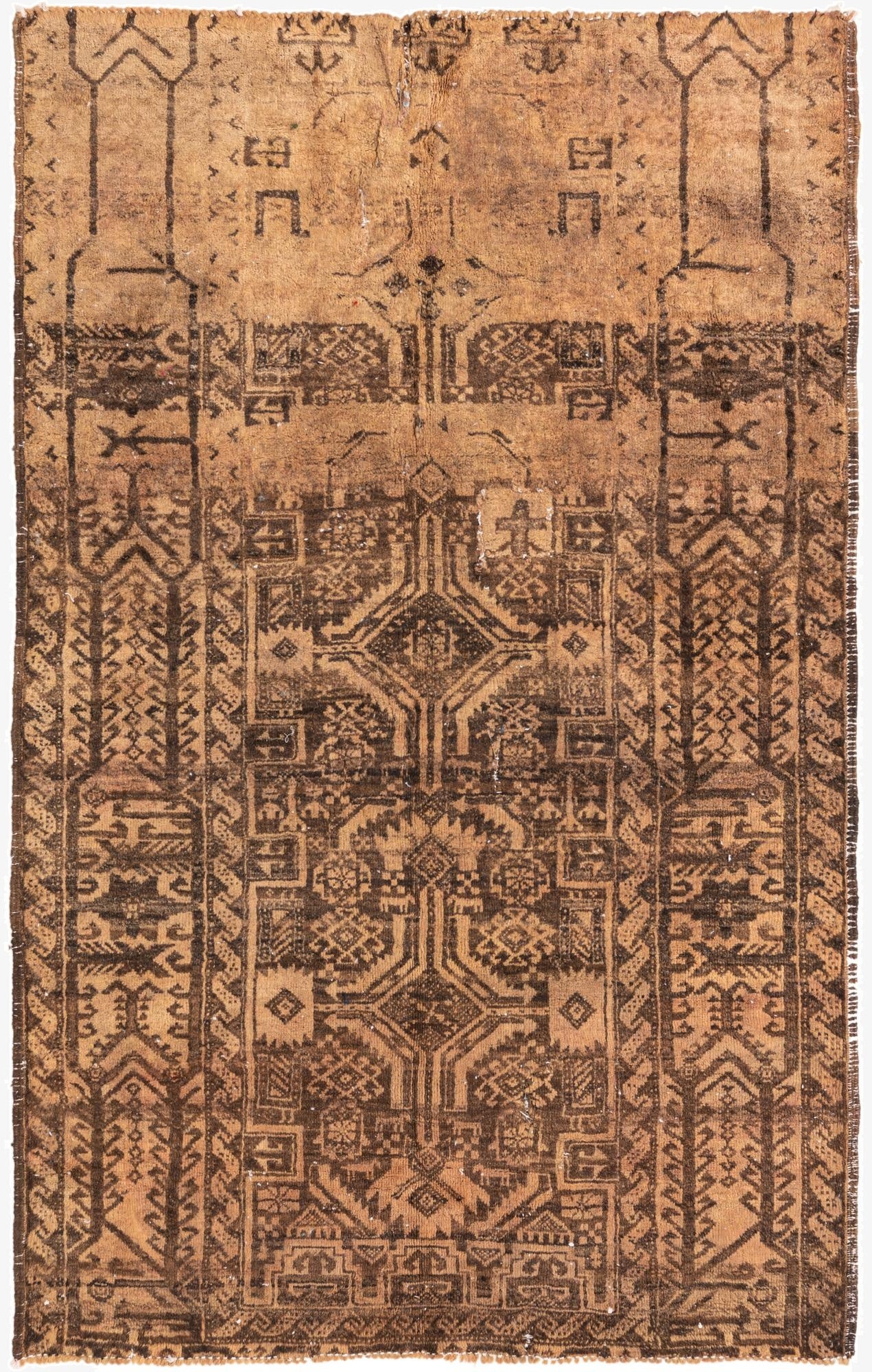  3' 7 x 5' 8  Hand Knotted Balouch Persian Wool Rug