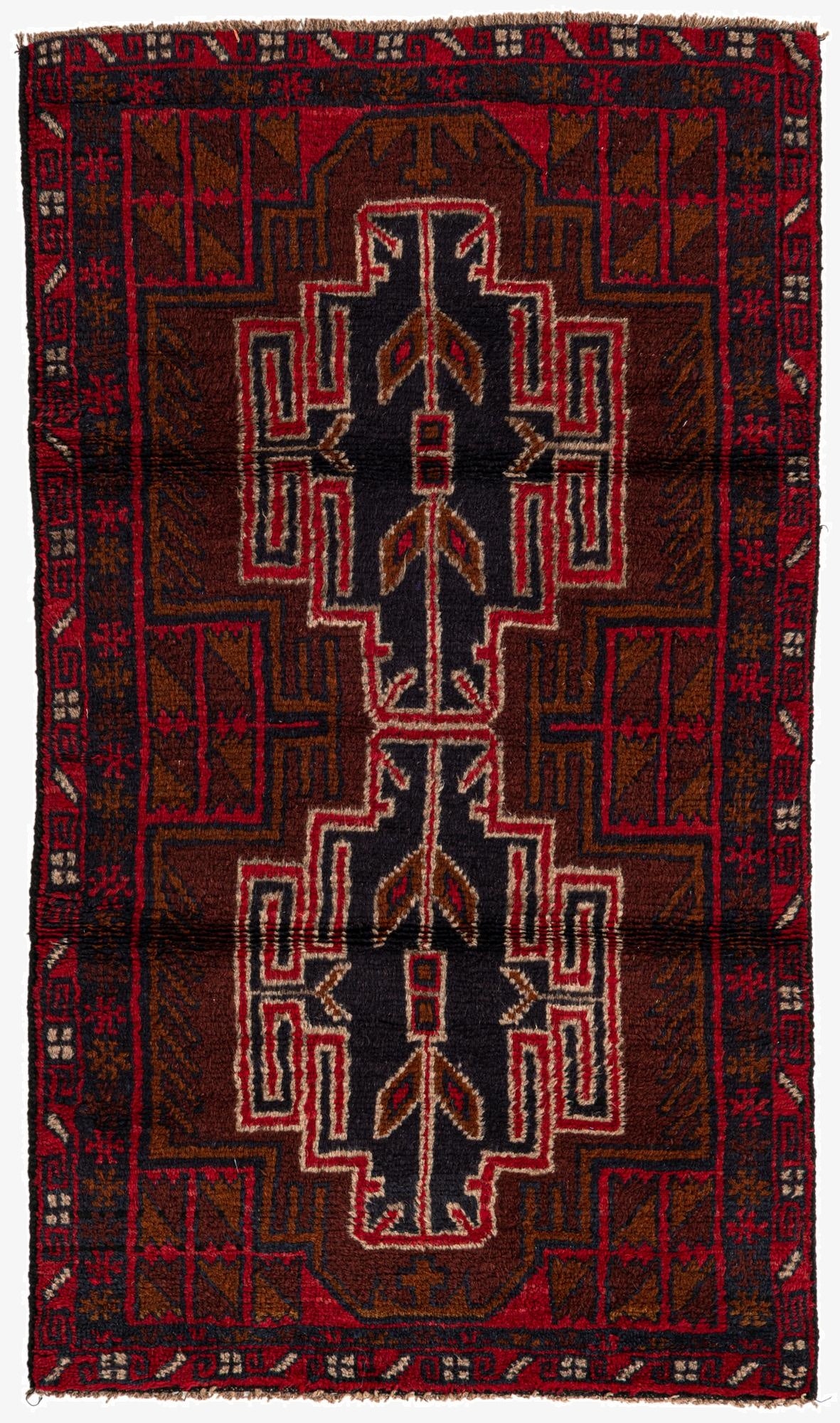  2' 9 x 4' 10  Hand Knotted Balouch Persian Wool Rug