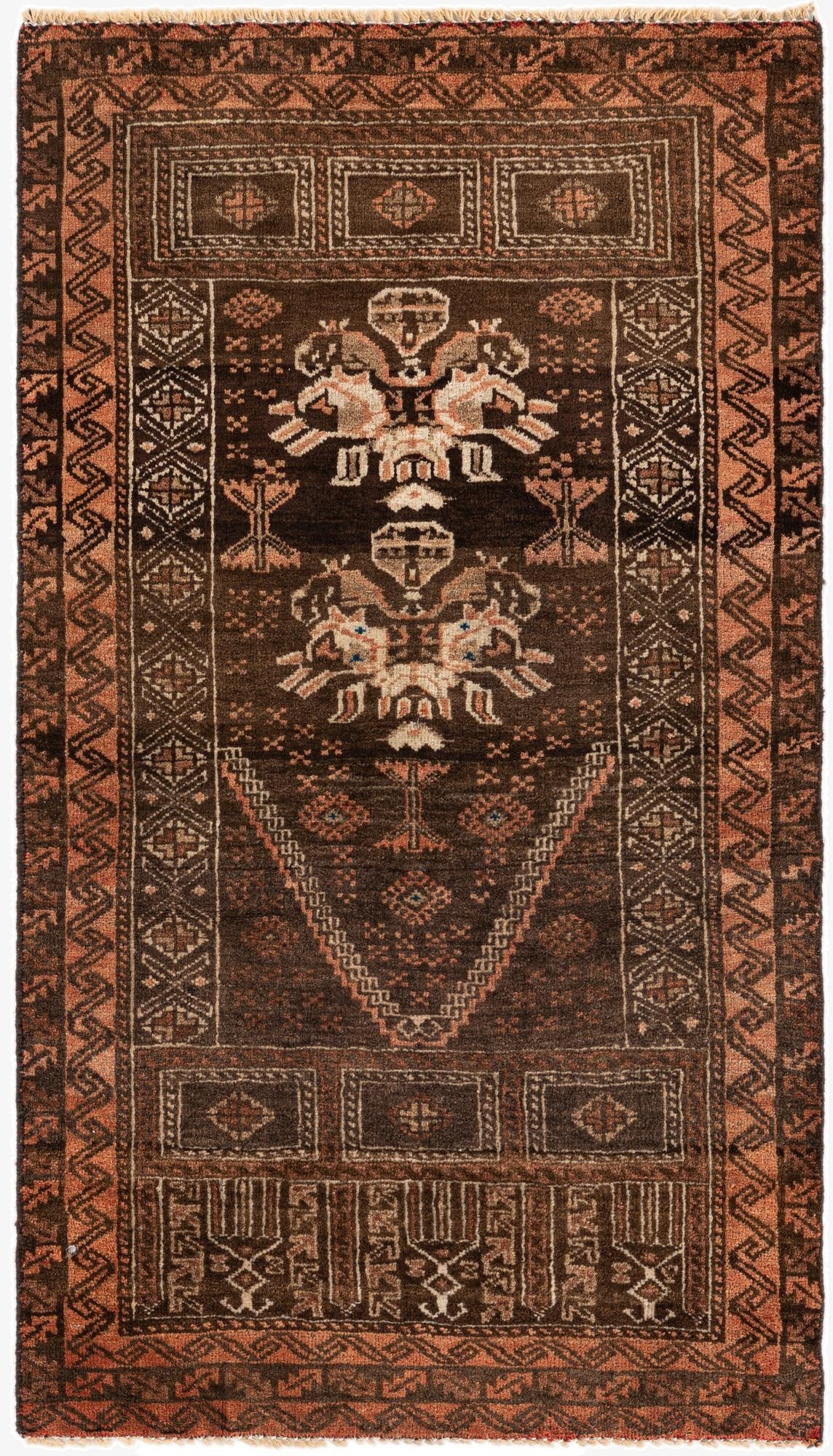  2' 5 x 4' 2  Hand Knotted Balouch Wool Rug