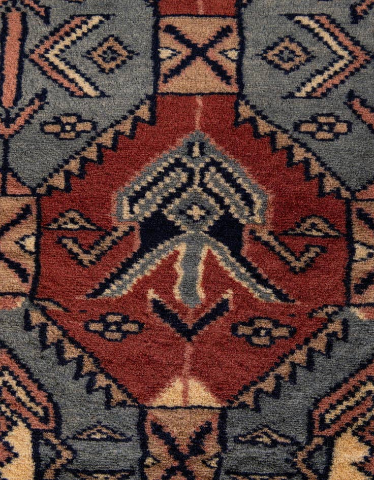 Detail image of  4' 3 x 6'  Hand Knotted Bokhara Oriental Wool Rug