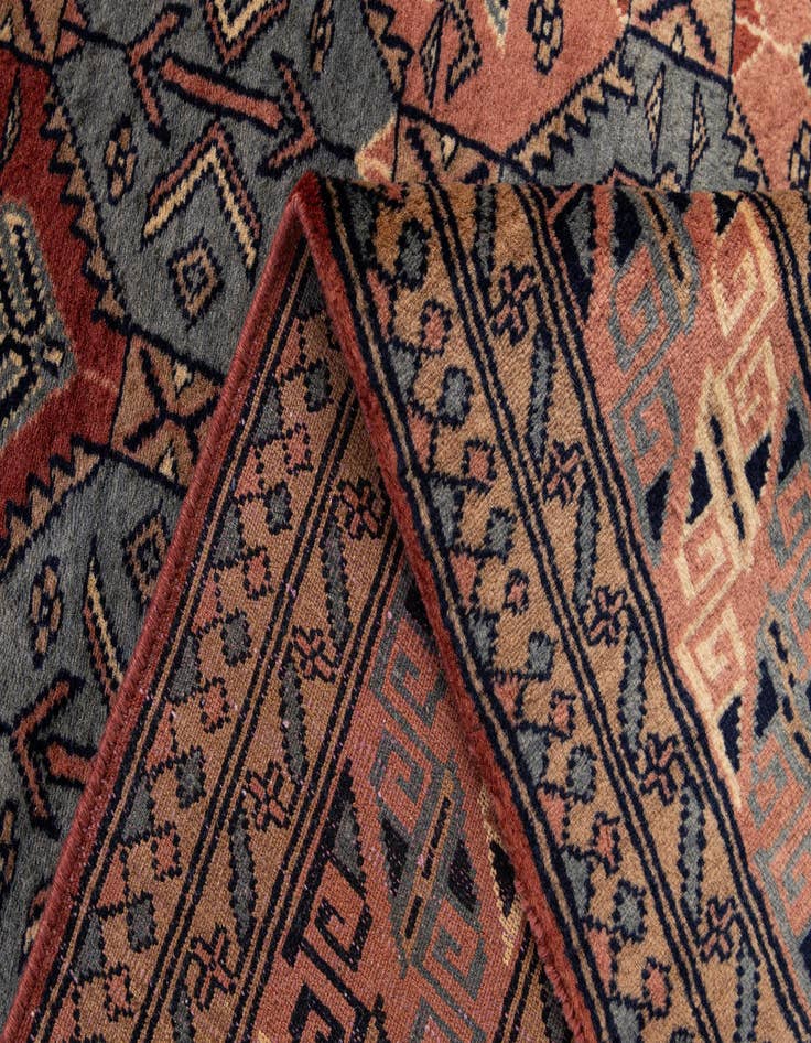 Detail image of  4' 3 x 6'  Hand Knotted Bokhara Oriental Wool Rug