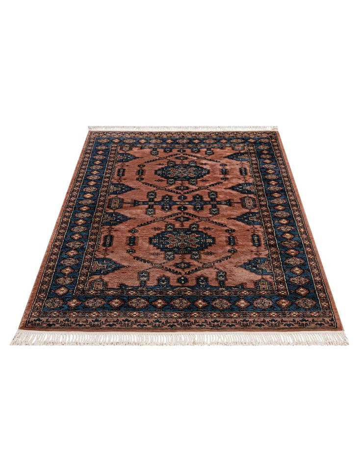 Detail image of  4' 2 x 6' 1  Hand Knotted Bokhara Oriental Wool Rug