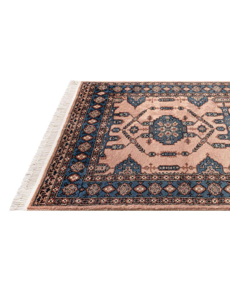 Detail image of  4' 2 x 6' 1  Hand Knotted Bokhara Oriental Wool Rug