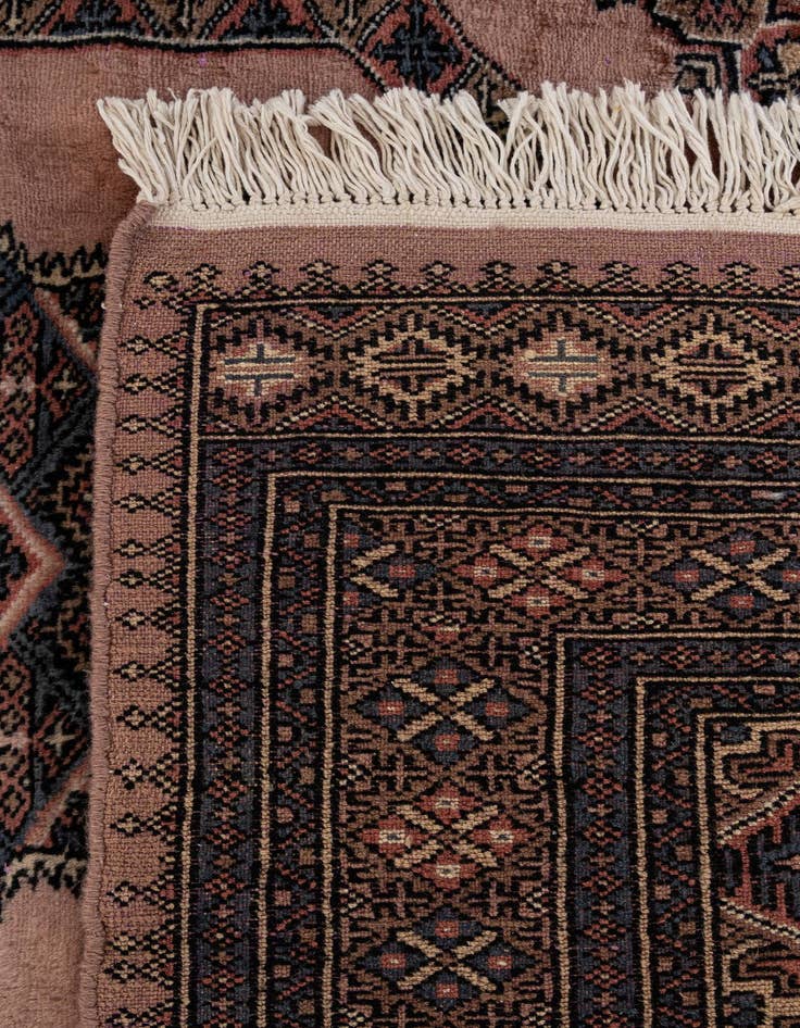 Detail image of  4' 2 x 6' 6  Hand Knotted Bokhara Oriental Wool Rug