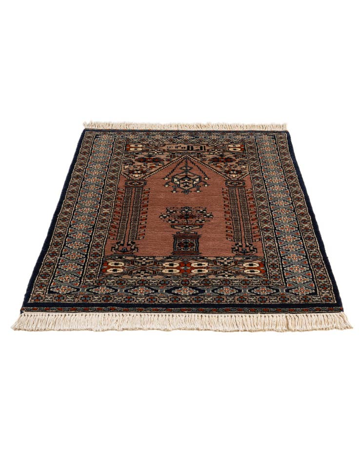 Detail image of  2' 8 x 4' 1  Hand Knotted Bokhara Oriental Wool Rug