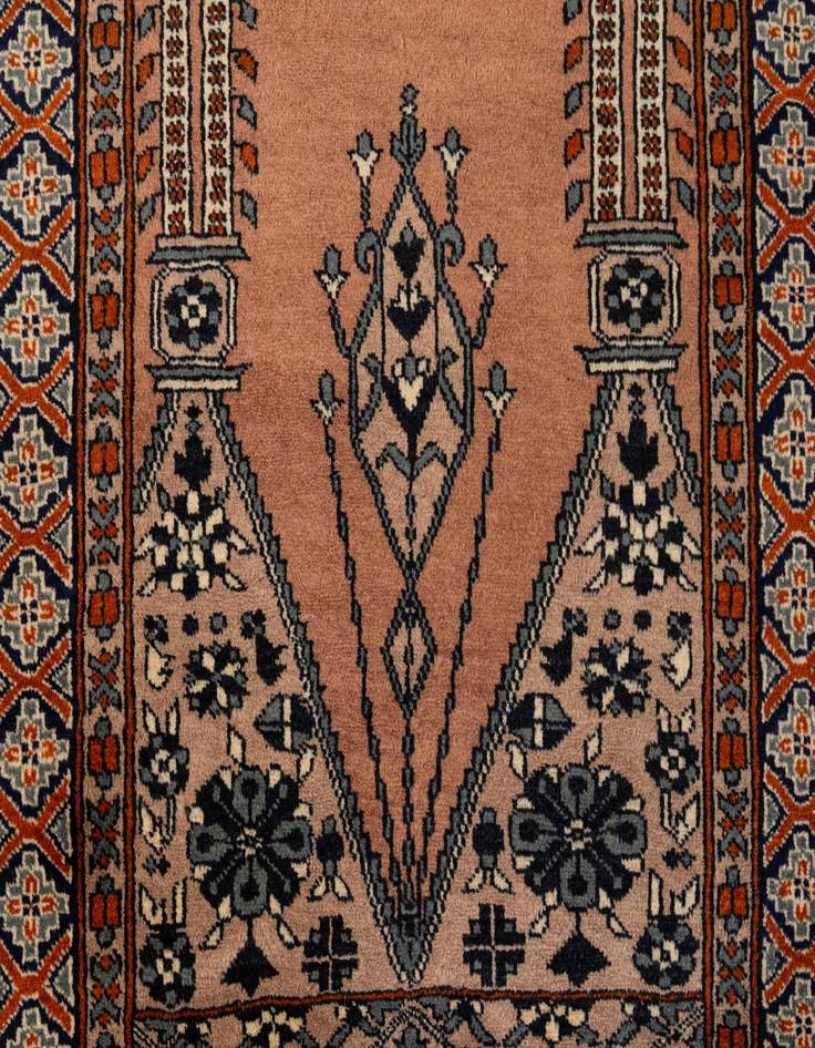 Detail image of  2' 7 x 4' 6  Hand Knotted Bokhara Oriental Wool Rug