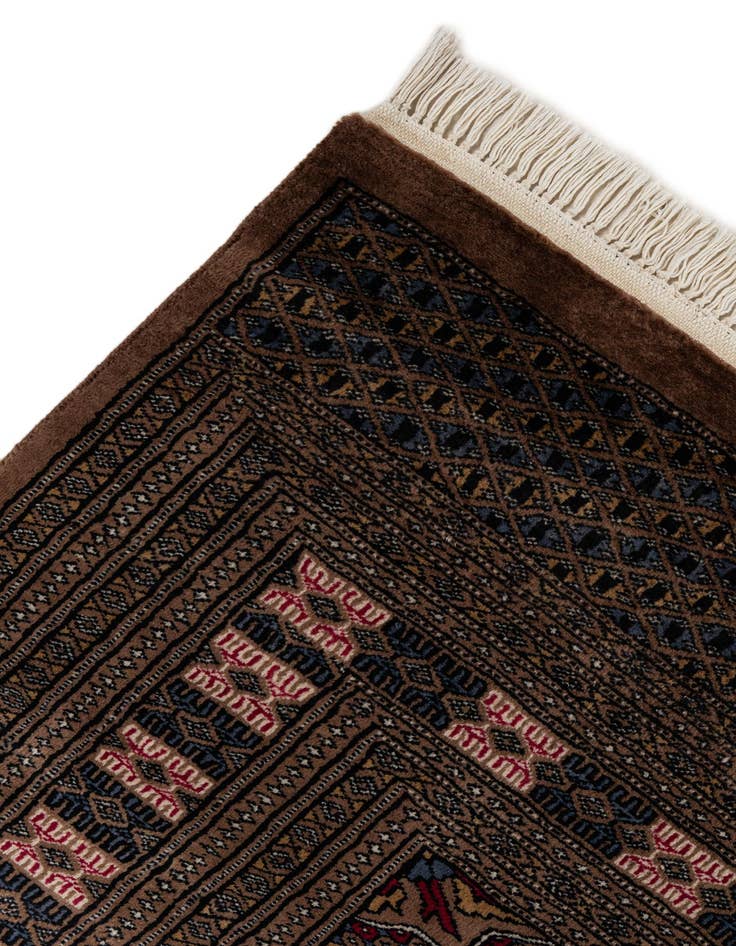 Detail image of  7' 4 x 10' 3  Hand Knotted Bokhara Oriental Wool Rug