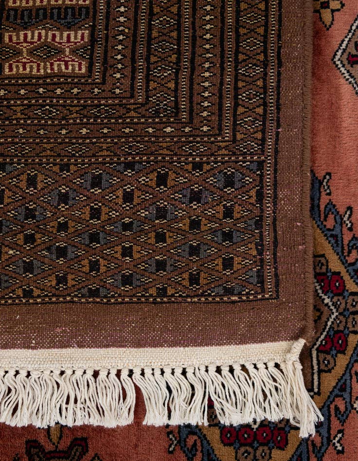Detail image of  7' 4 x 10' 3  Hand Knotted Bokhara Oriental Wool Rug