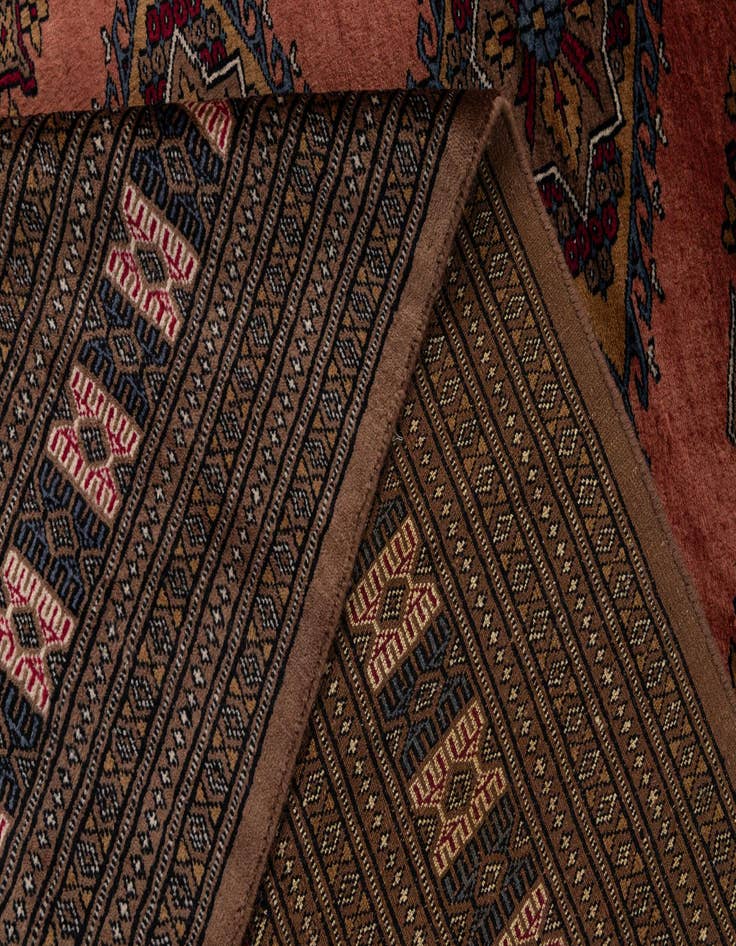 Detail image of  7' 4 x 10' 3  Hand Knotted Bokhara Oriental Wool Rug