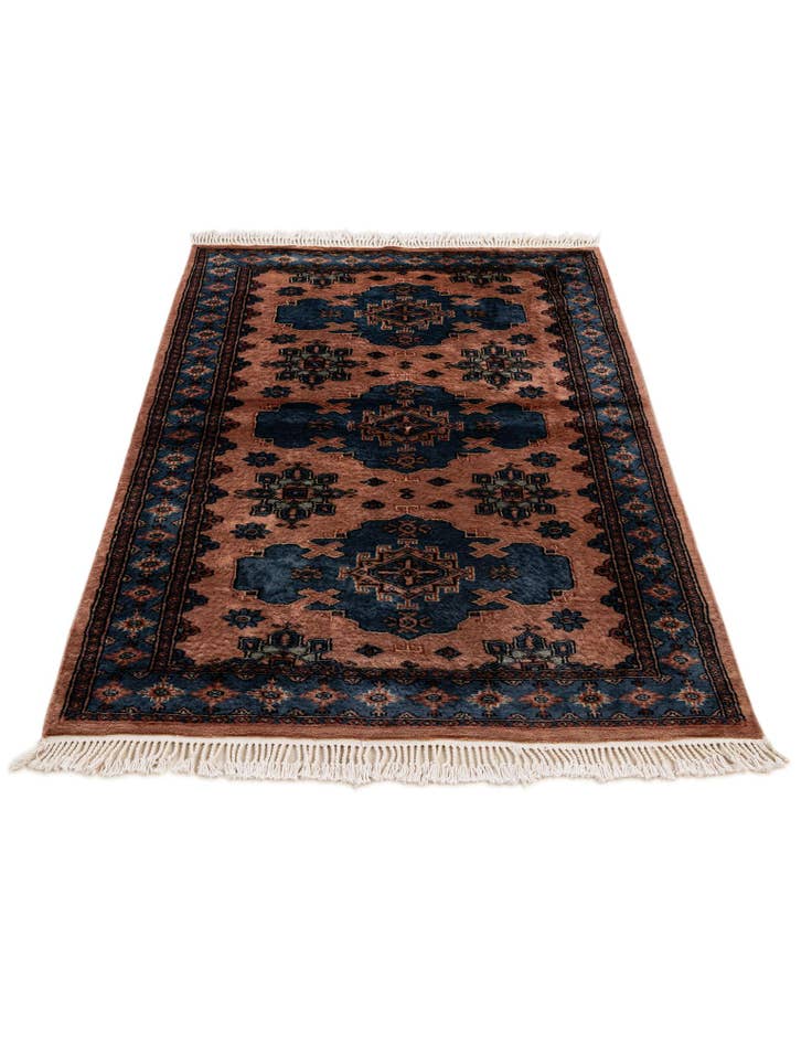 Detail image of  3' 3 x 4' 10  Hand Knotted Bokhara Oriental Wool Rug