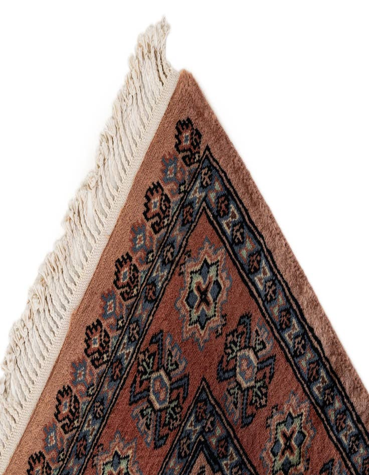 Detail image of  3' 1 x 5'  Hand Knotted Bokhara Oriental Wool Rug