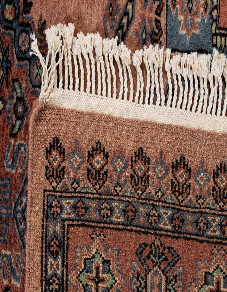 Detail image of  3' 1 x 5'  Hand Knotted Bokhara Oriental Wool Rug