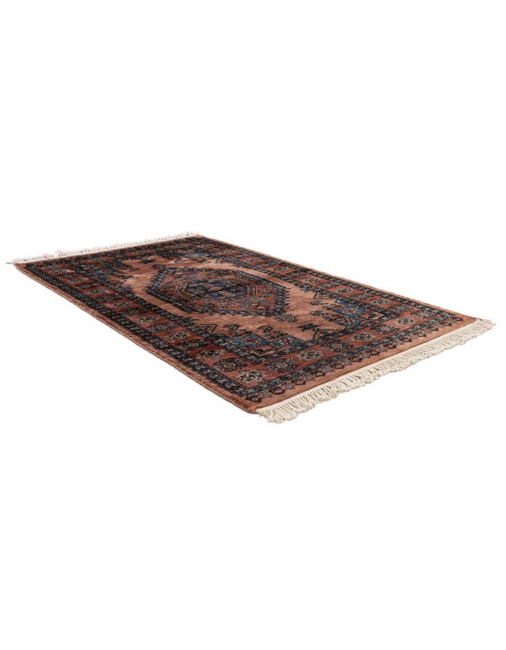 Detail image of  3' 1 x 5'  Hand Knotted Bokhara Oriental Wool Rug