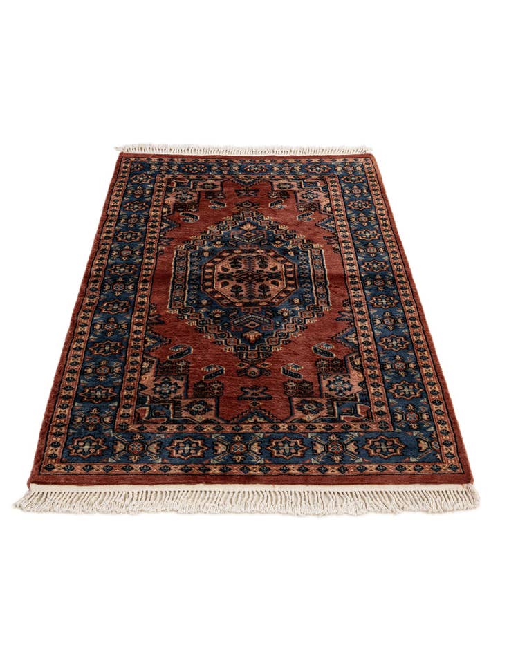 Detail image of  3' 2 x 5' 1  Hand Knotted Bokhara Oriental Wool Rug