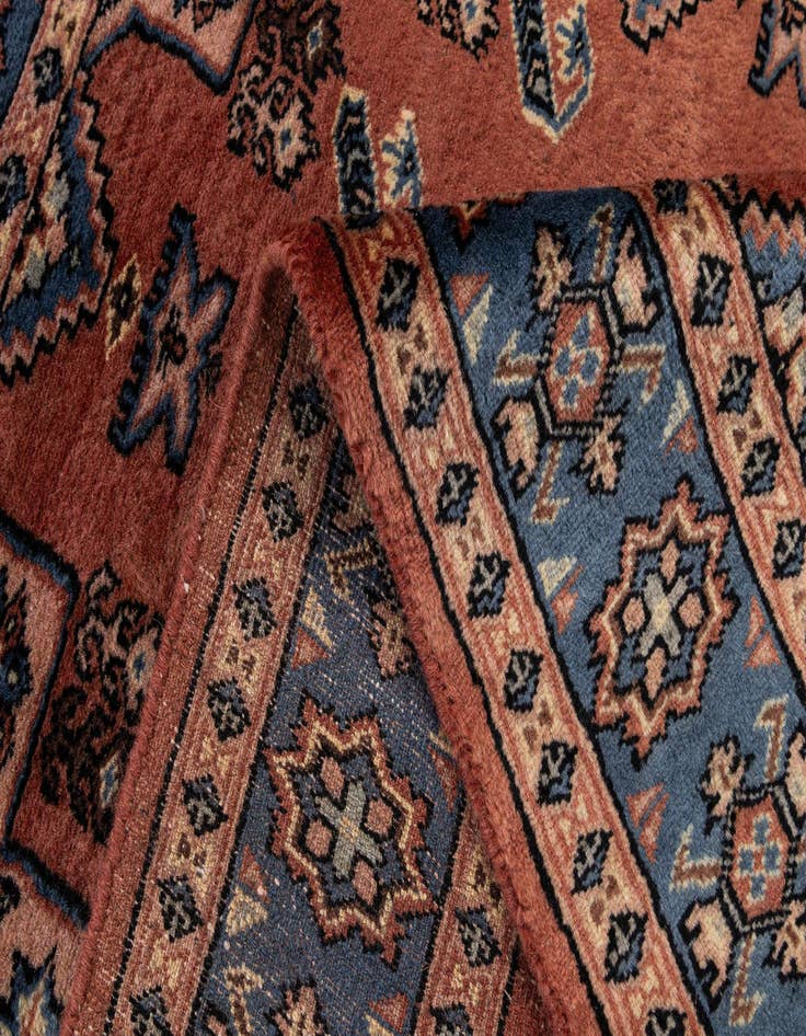 Detail image of  3' 2 x 5' 1  Hand Knotted Bokhara Oriental Wool Rug