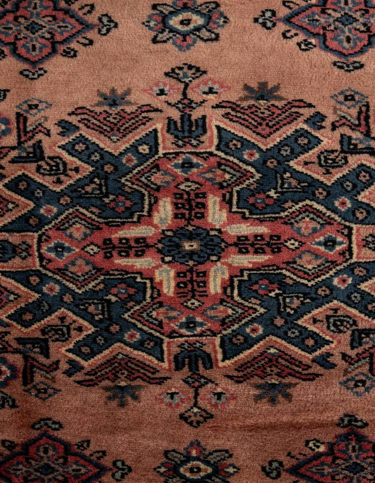 Detail image of  4' 3 x 6' 4  Hand Knotted Bokhara Oriental Wool Rug