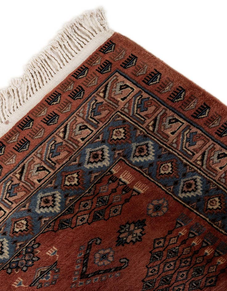 Detail image of  4' 4 x 6' 2  Hand Knotted Bokhara Oriental Wool Rug