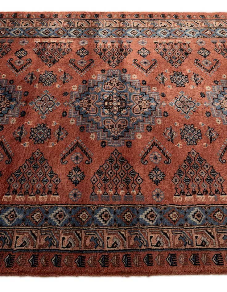 Detail image of  4' 4 x 6' 2  Hand Knotted Bokhara Oriental Wool Rug