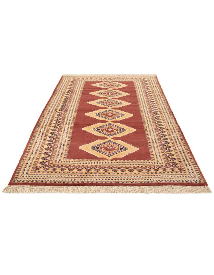 Detail image of  4' 3 x 6' 2  Hand Knotted Bokhara Wool Rug