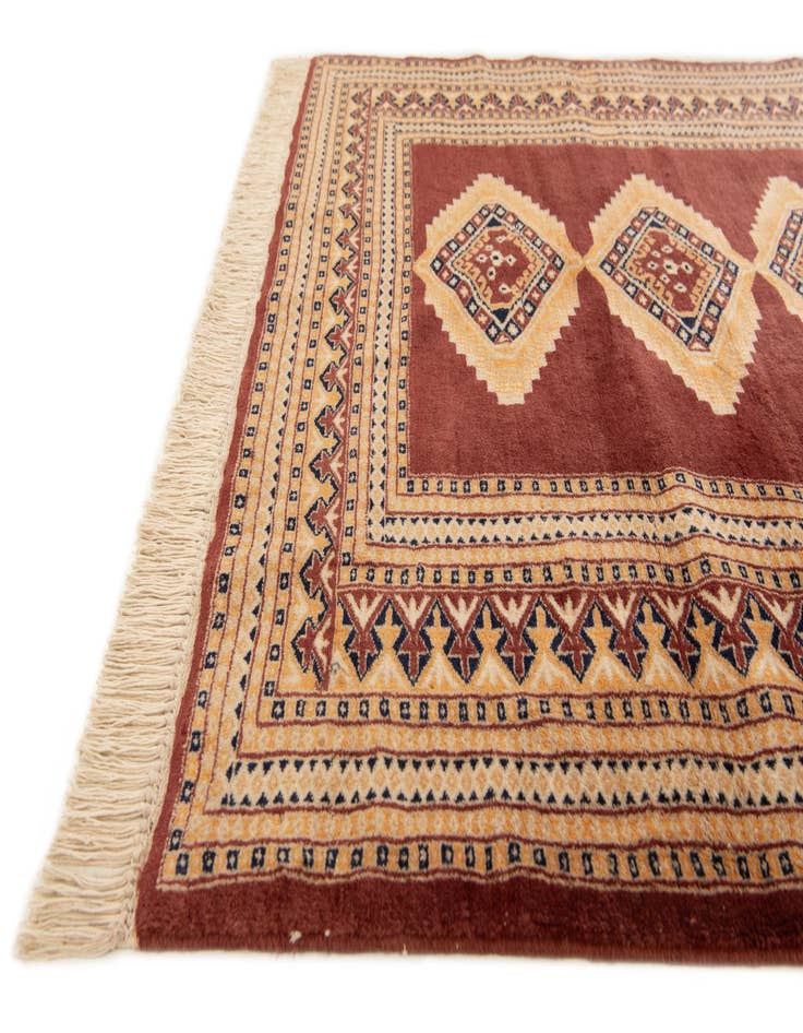 Detail image of  4' 3 x 6' 2  Hand Knotted Bokhara Wool Rug