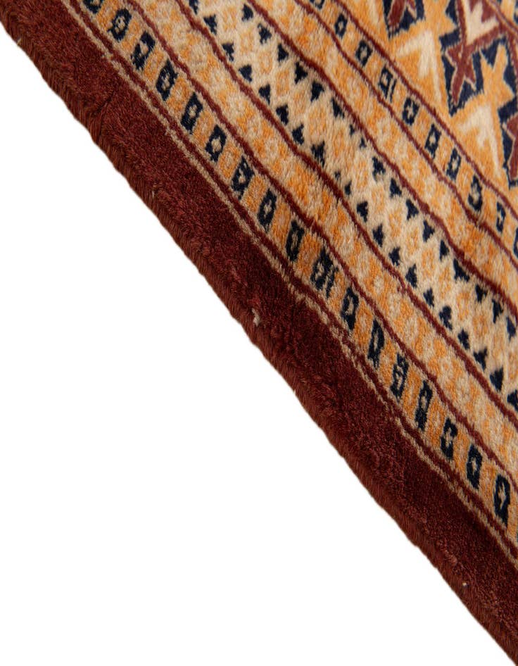 Detail image of  4' 3 x 6' 2  Hand Knotted Bokhara Wool Rug