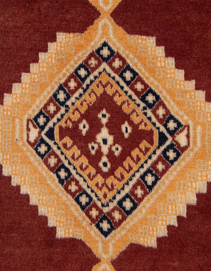 Detail image of  4' 3 x 6' 2  Hand Knotted Bokhara Wool Rug