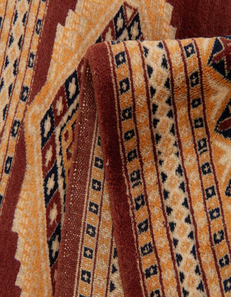 Detail image of  4' 3 x 6' 2  Hand Knotted Bokhara Wool Rug