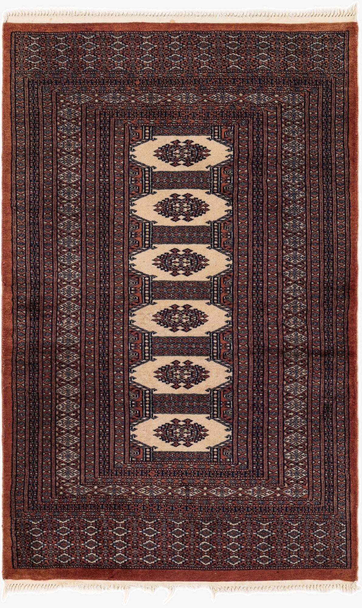  3' x 4' 10  Hand Knotted Bokhara Oriental Wool Rug
