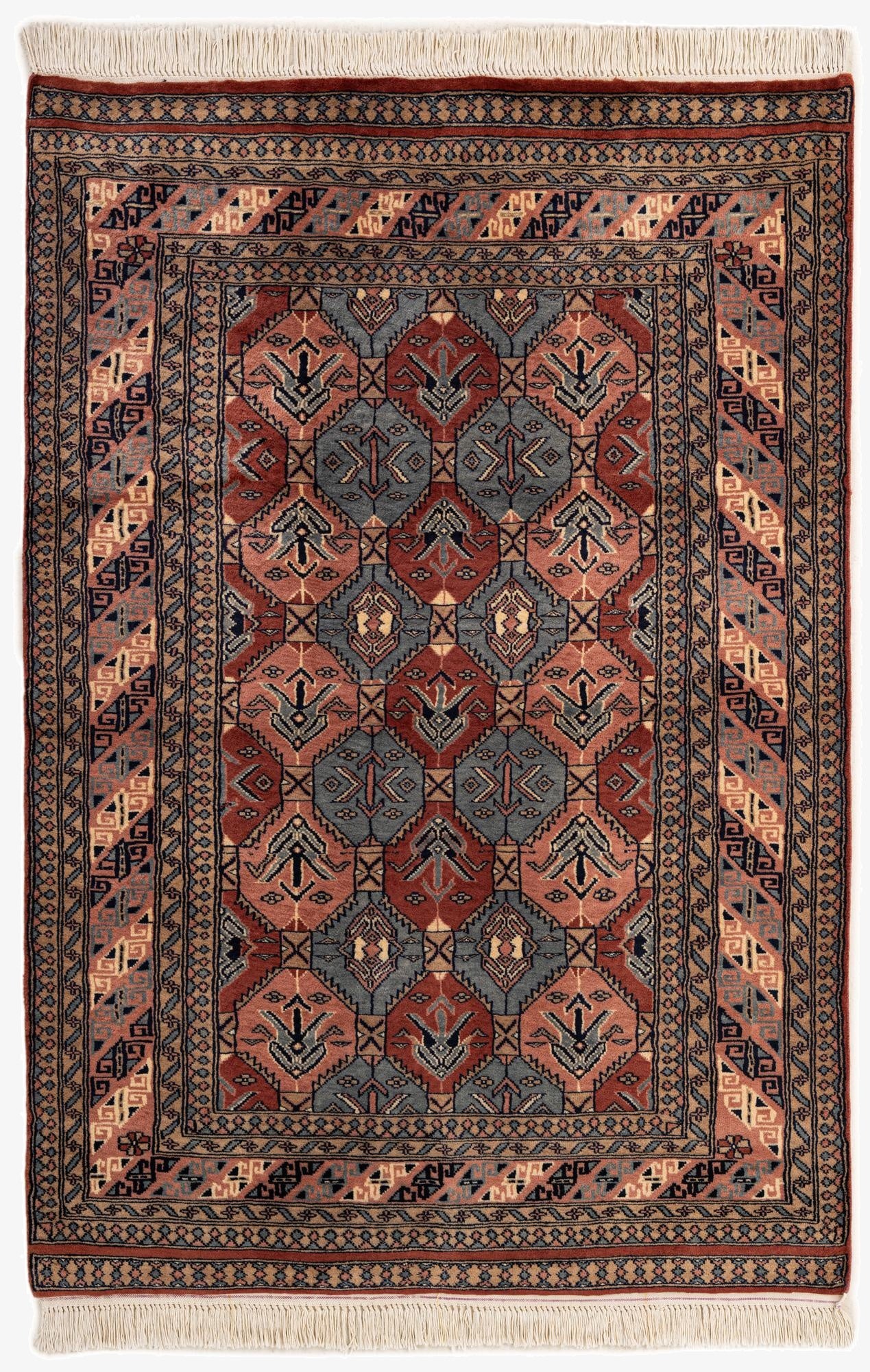  4' 3 x 6'  Hand Knotted Bokhara Oriental Wool Rug