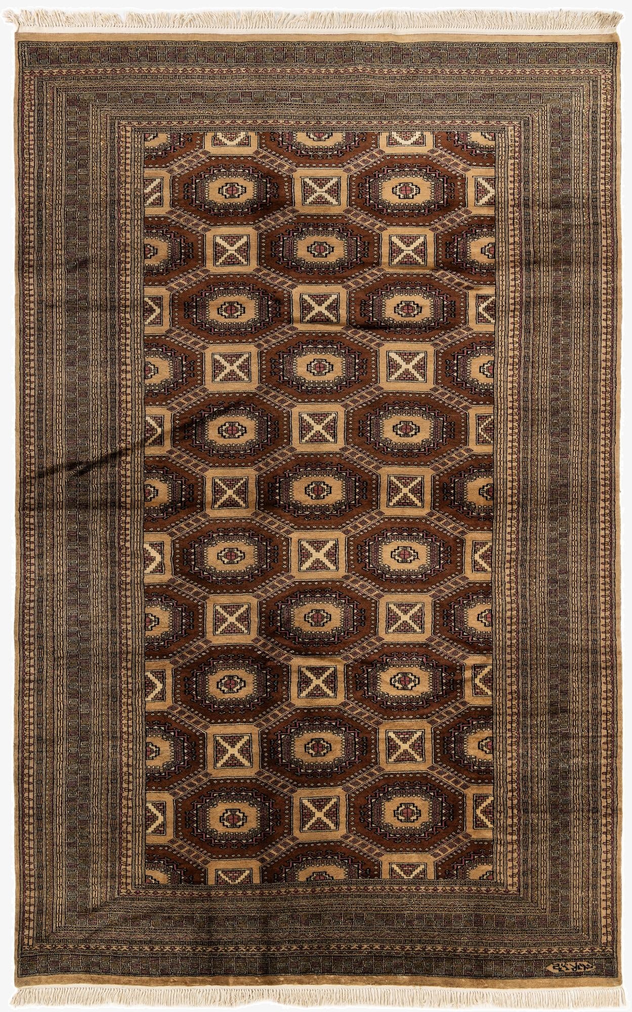  7' x 10' 10  Hand Knotted Bokhara Oriental Wool Rug