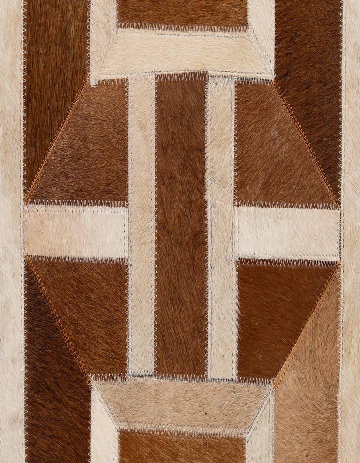Detail image of  5' 1 x 8' 2 Cowhide - Patchwork Rug