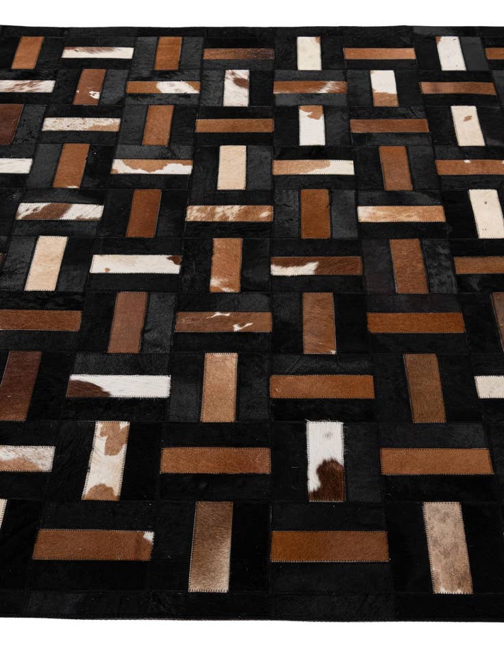 Detail image of  5' 3 x 8' 1 Cowhide - Patchwork Rug