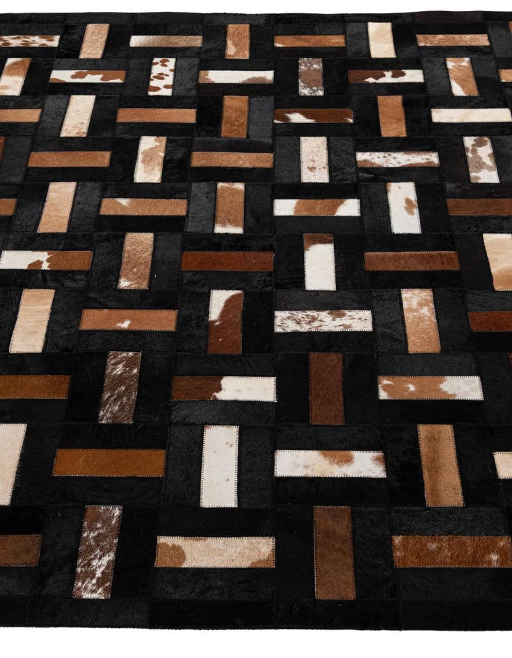Detail image of  5' 3 x 8' 1 Cowhide - Patchwork Rug