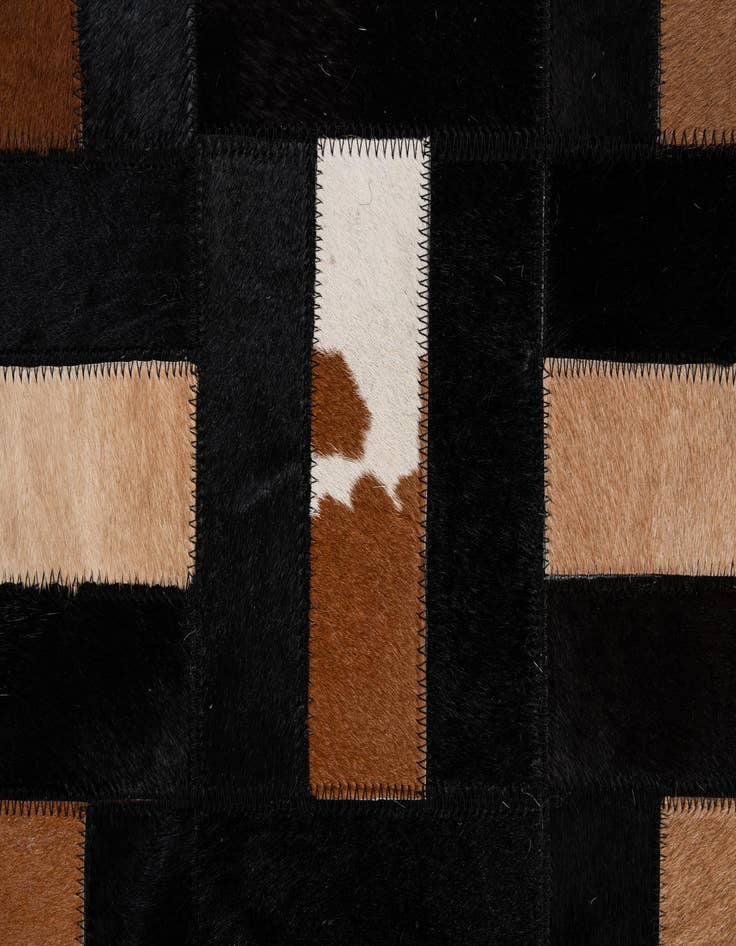 Detail image of  5' 3 x 8' 1 Cowhide - Patchwork Rug