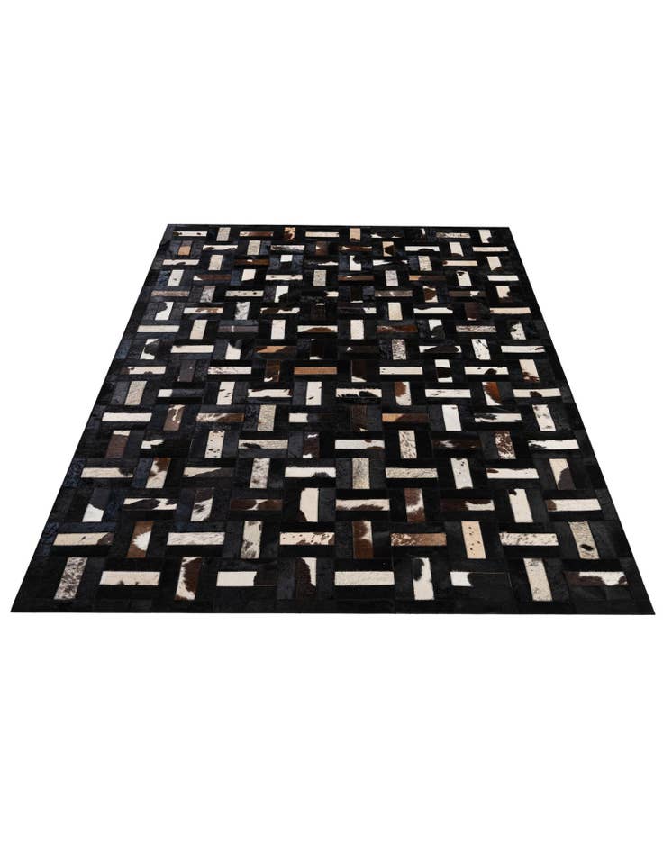 Detail image of  5' 2 x 8' Cowhide - Patchwork Rug