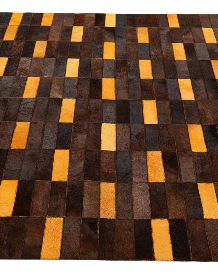 Detail image of  5' 1 x 8' Cowhide - Patchwork Rug