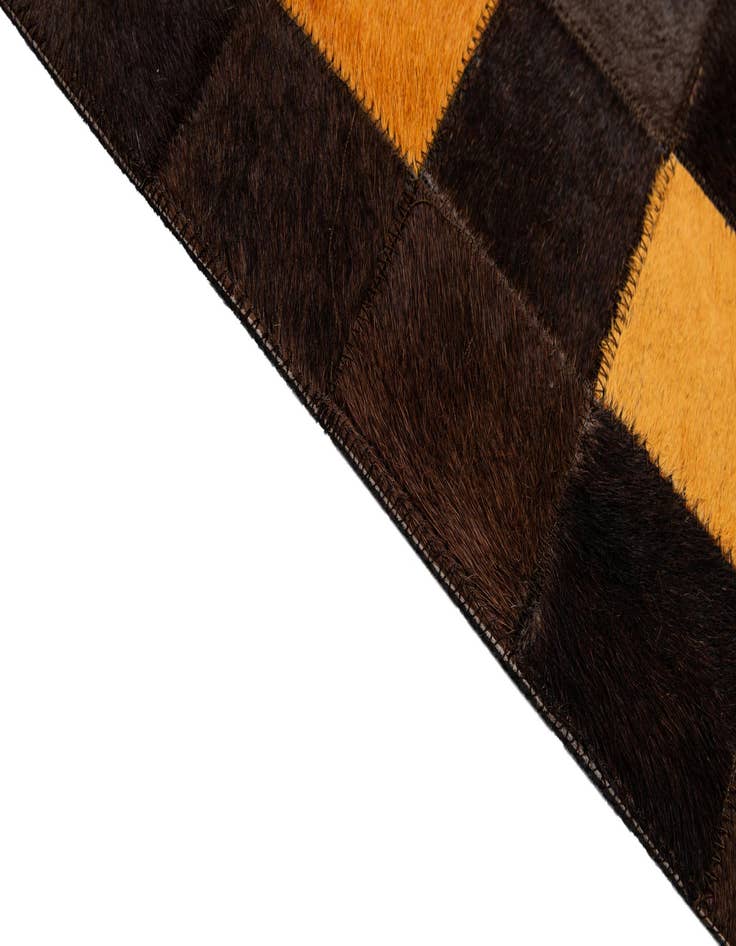 Detail image of  5' 2 x 8' 1 Cowhide - Patchwork Rug