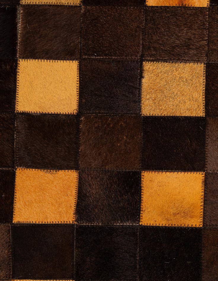Detail image of  5' 2 x 8' 1 Cowhide - Patchwork Rug