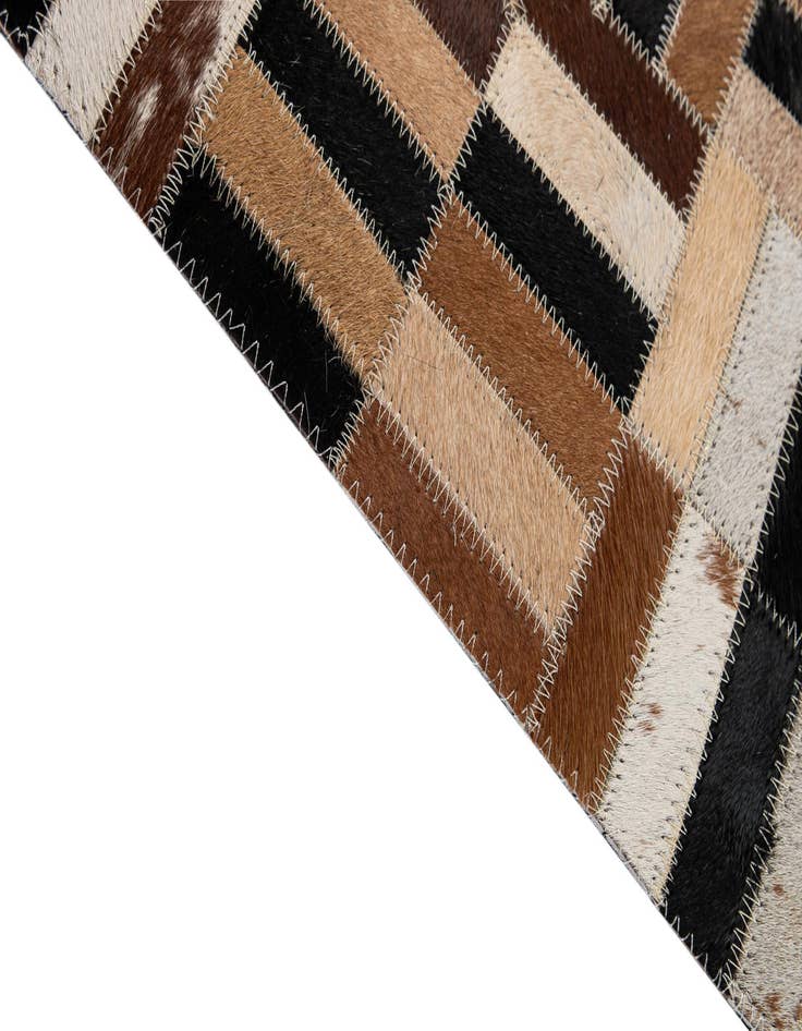 Detail image of  4' 11 x 8' 1 Cowhide - Patchwork Rug