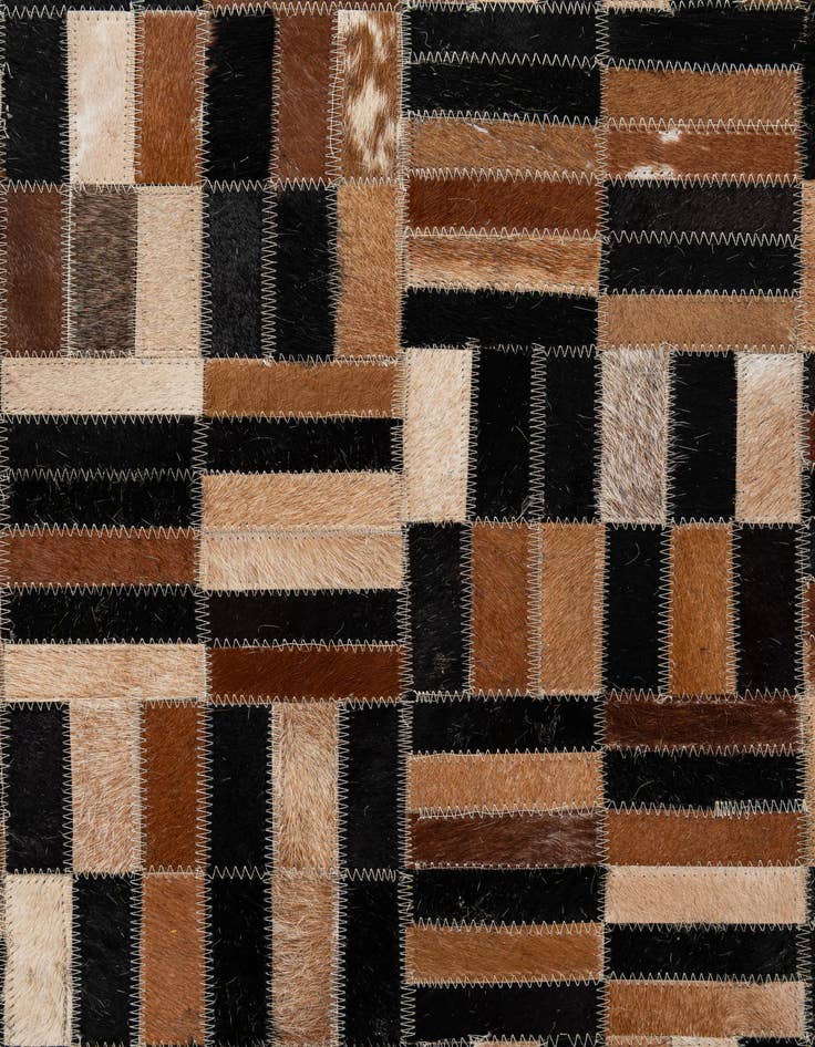 Detail image of  4' 11 x 8' 1 Cowhide - Patchwork Rug