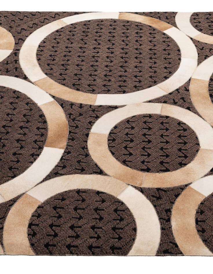 Detail image of  5' 1 x 7' 11 Cowhide - Patchwork Rug