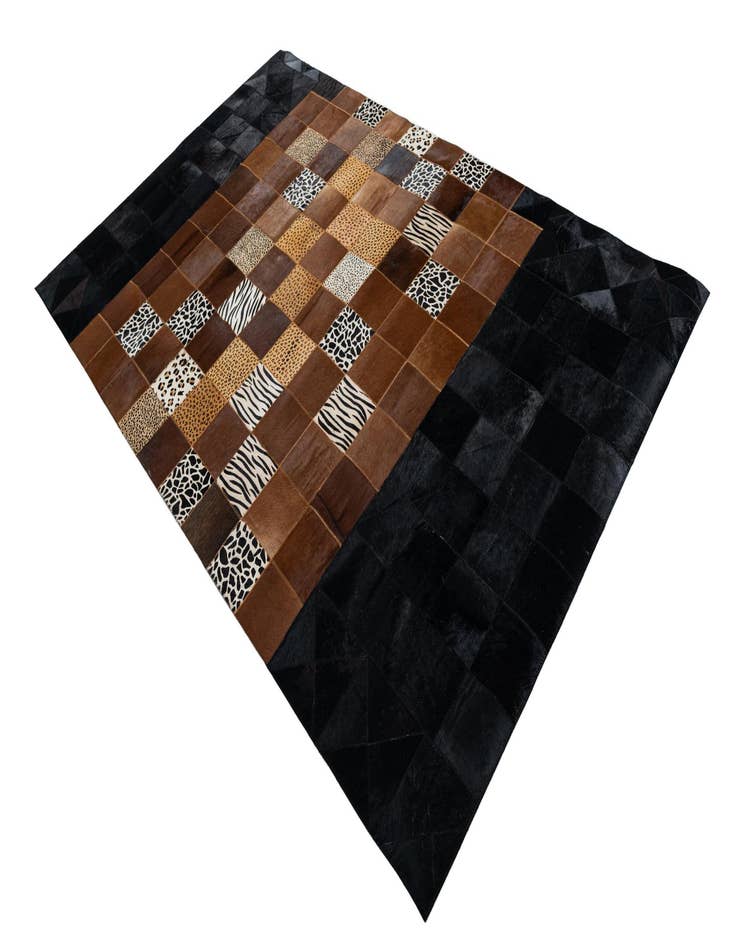 Detail image of  4' 10 x 7' 7 Cowhide Leather Rug