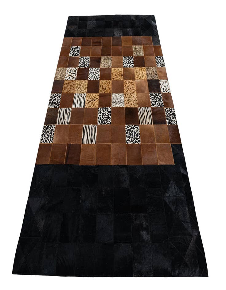 Detail image of  4' 10 x 7' 7 Cowhide Leather Rug